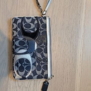 Coach Gray and Black Wristlet